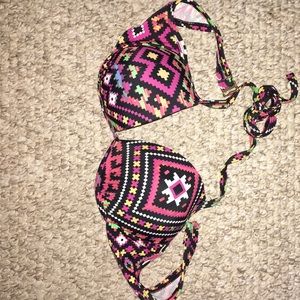 Patterned swim top